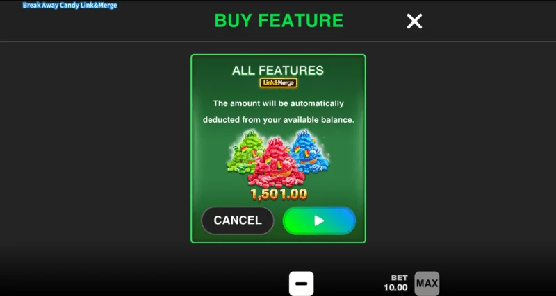 Break Away Candy - Multiply Link&Merge modus met x2-x10 vermenigvuldigers