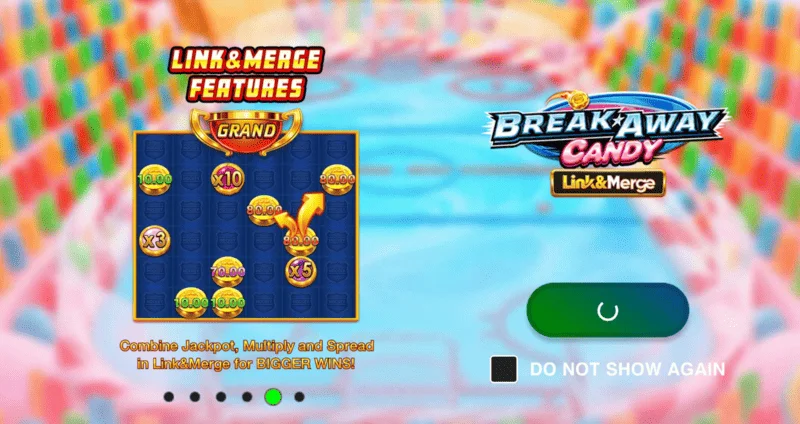 Break Away Candy - hoofdscherm met 6x6 raster en ijshockey spelers